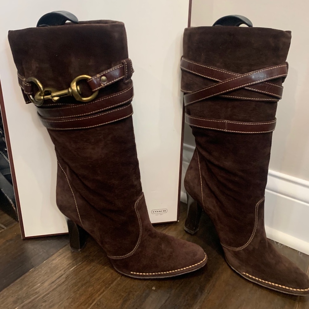 Coach brown suede boots